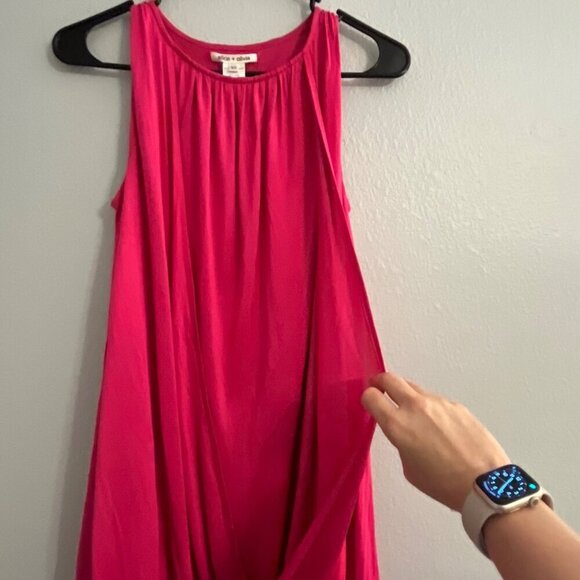 Alice‎ and Olivia Hot Pink Silk Blend Sleeveless Draped Front Bubble Dress XS - Picture 5 of 8